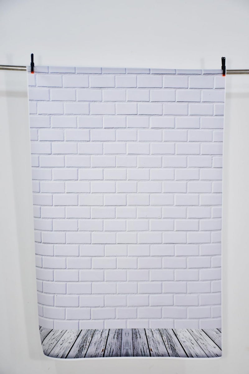 AOFOTO 3x5ft White Brick Wall Photography Background Old Wooden Floor Backdrop Adult Kid Boy Girl Baby Man Woman Artistic Portrait Photoshoot Studio Props Video Drape Wallpaper - Image 4